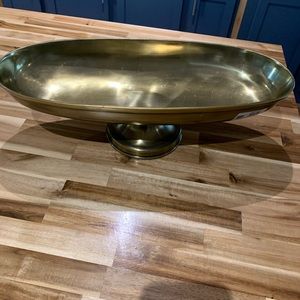 Threshold Accents - 13" x 7.2" Oblong Brass Footed Bowl Gold Threshold Accents - 13" x 7.2" Oblong Brass Footed Bowl Gold